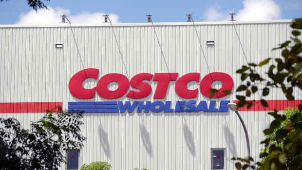 A Costco Wholesale sign.