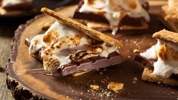 Warm melted s'mores.