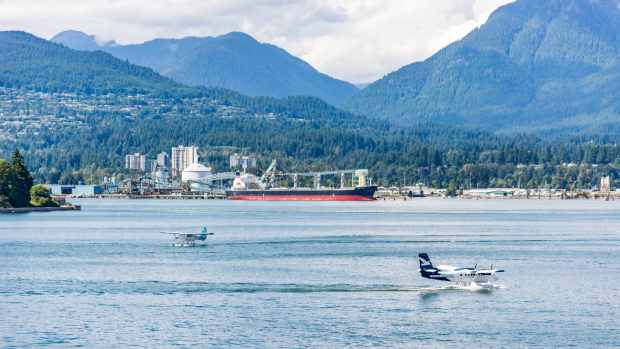 Sea planes in Vancouver's Coal Harbour