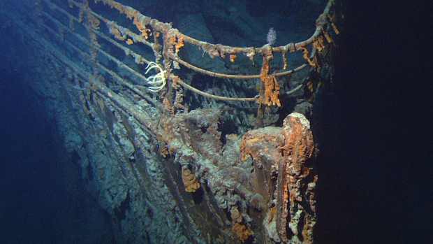 The bow of the sunken RMS Titanic