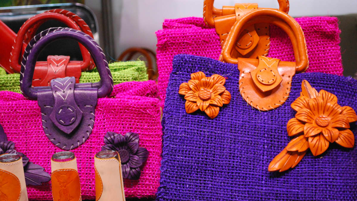 Colorful Handmade Natural Fibers Bag... - Depop