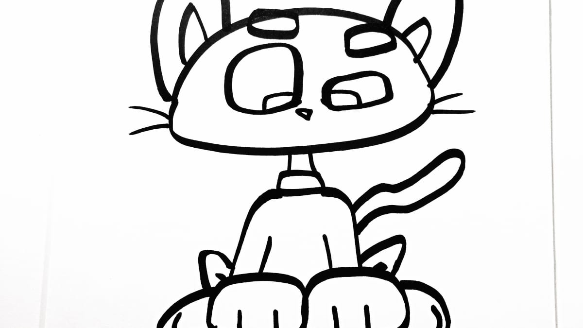 how to draw a cartoon cat easy