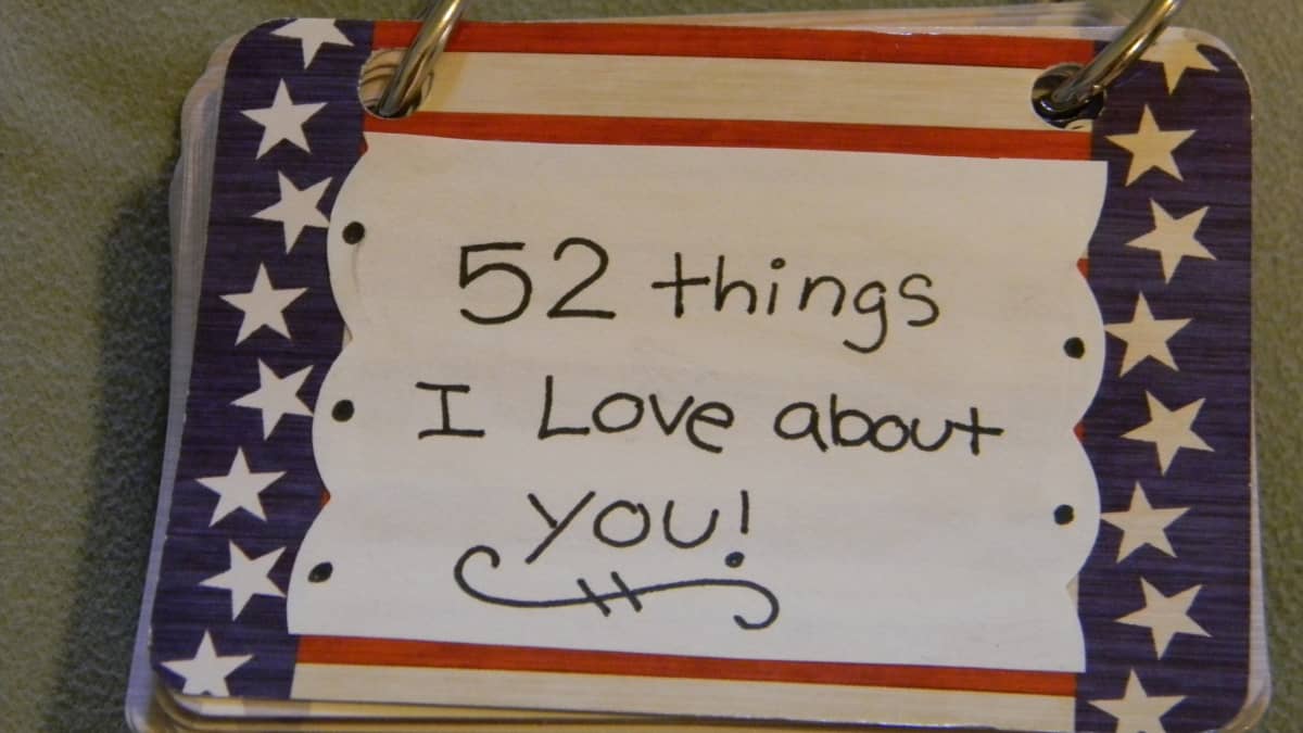 Diy Card Book 52 Things I Love About You Holidappy