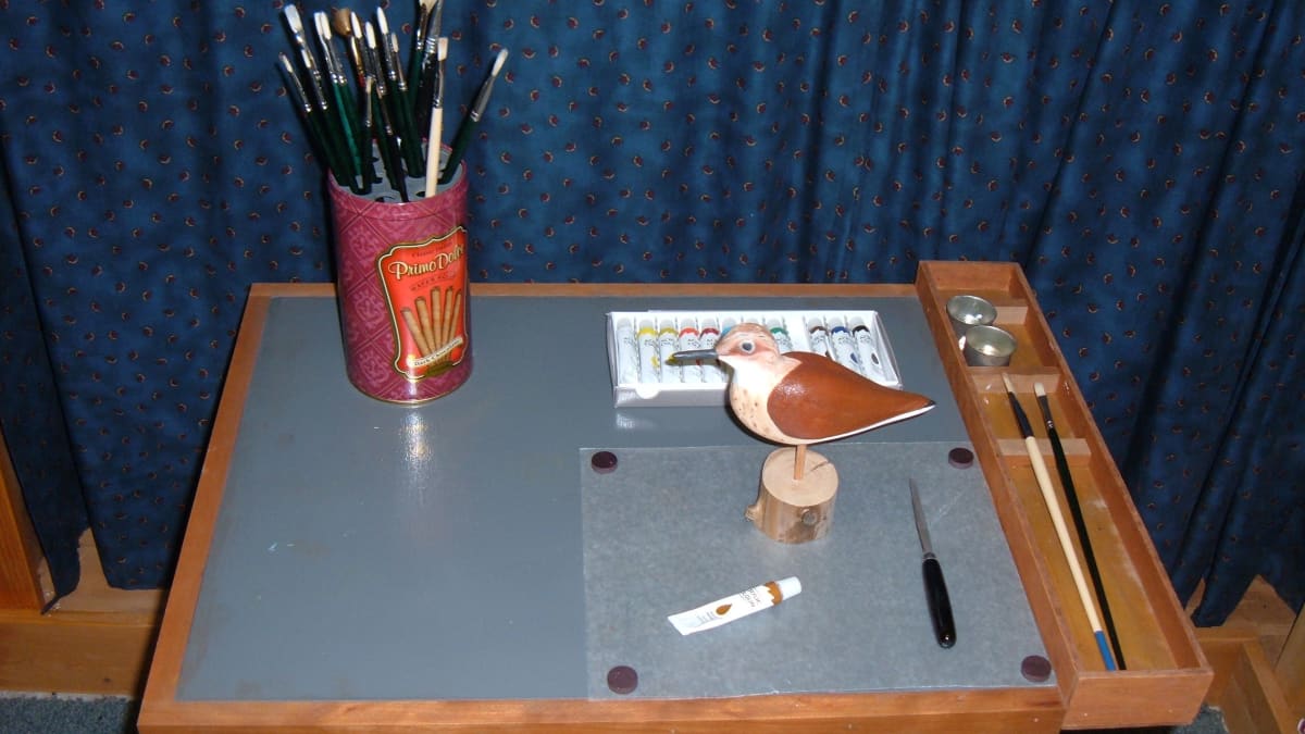 Build an Organized Hobby paintbrush holder. Maybe you can use it