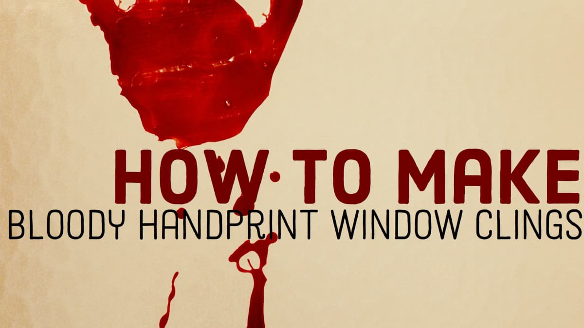bloody handprint on window