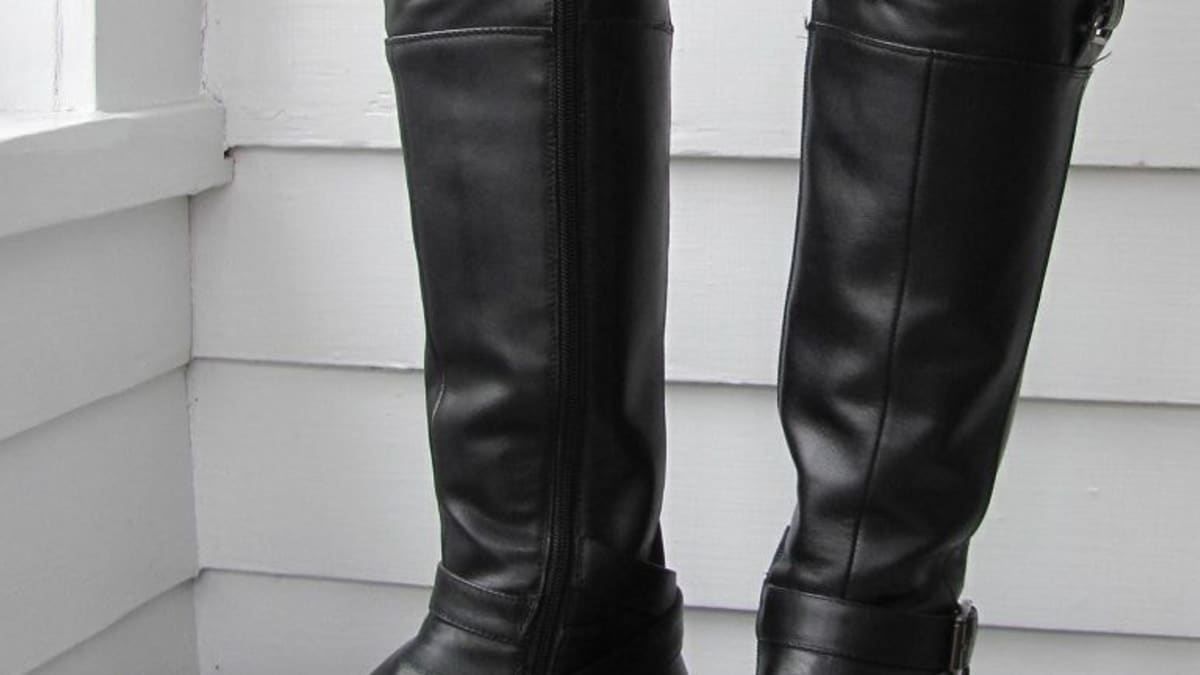 wide calf boots on skinny legs