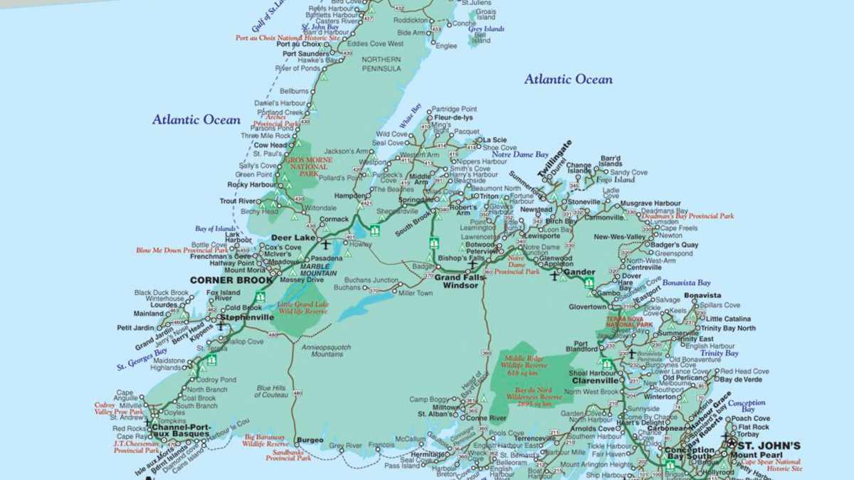 Map Of Newfoundland Towns Trails Of The Rock: Hiking And Walking Trails Of Newfoundland - Skyaboveus