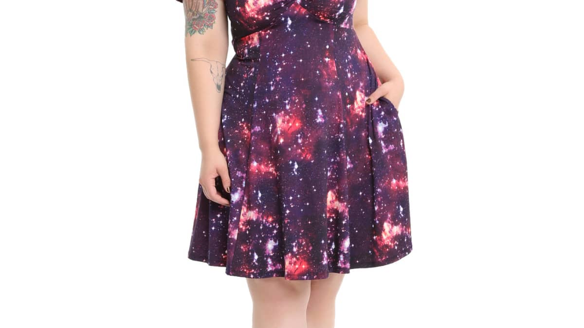 Shine Bright in the Dark With the Galaxy Glow-in-the-Dark Dress (Plus Size):  A Must-Have Addition to Your Wardrobe! - Bellatory