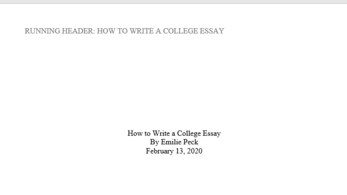how to write a college paper