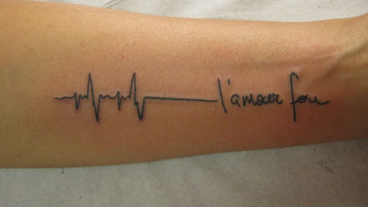 heartbeat tattoo with name  Google Search  Heartbeat tattoo with name Name  tattoos Heartbeat tattoo