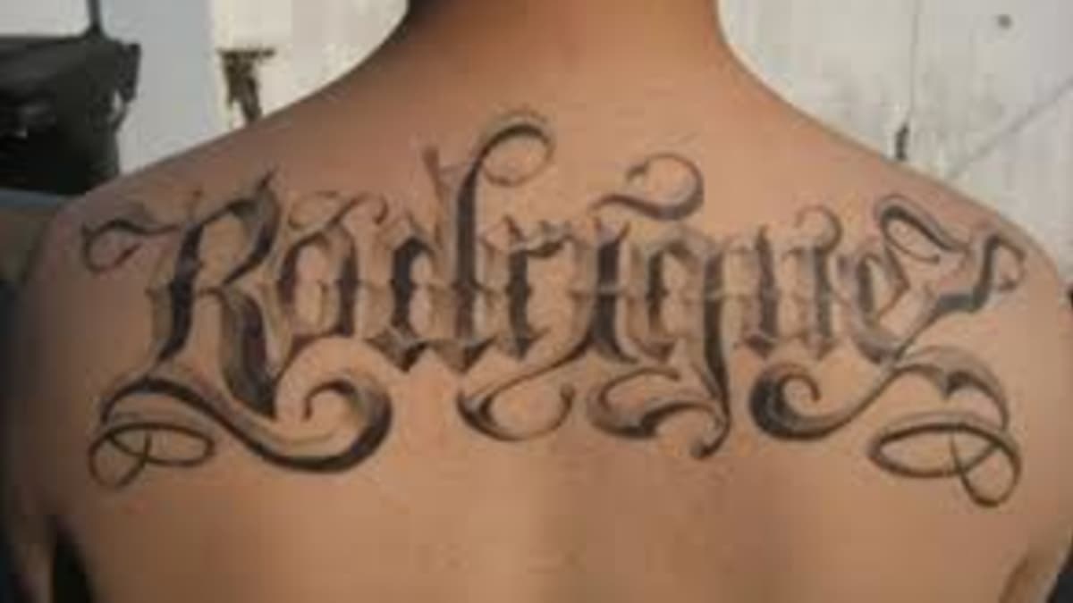 old english font number tattoo