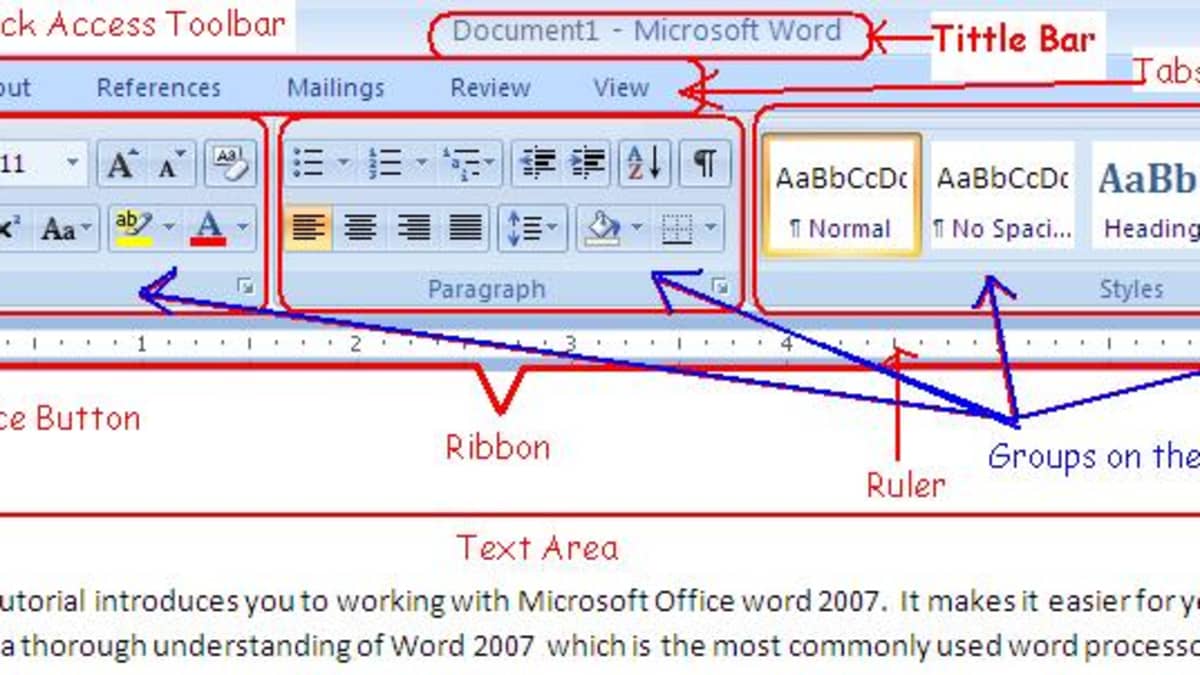 Microsoft Word Toolbar Tabs Intelligencegasm   Working With Microsoft Office Word 2007 