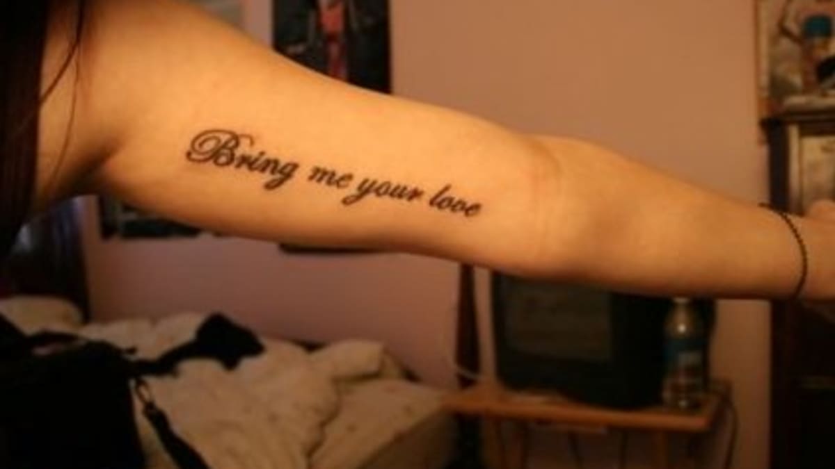 Tattoo: Finished Quote | Upclose view of the quote, 