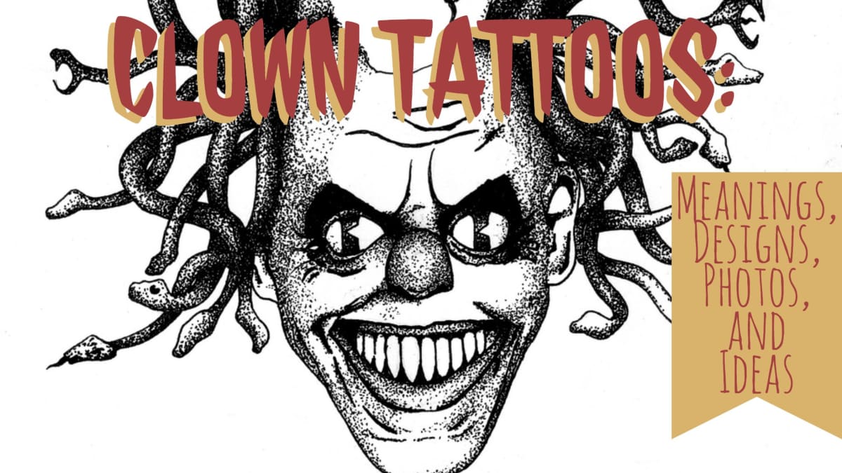 evil clown sleeve tattoo designs
