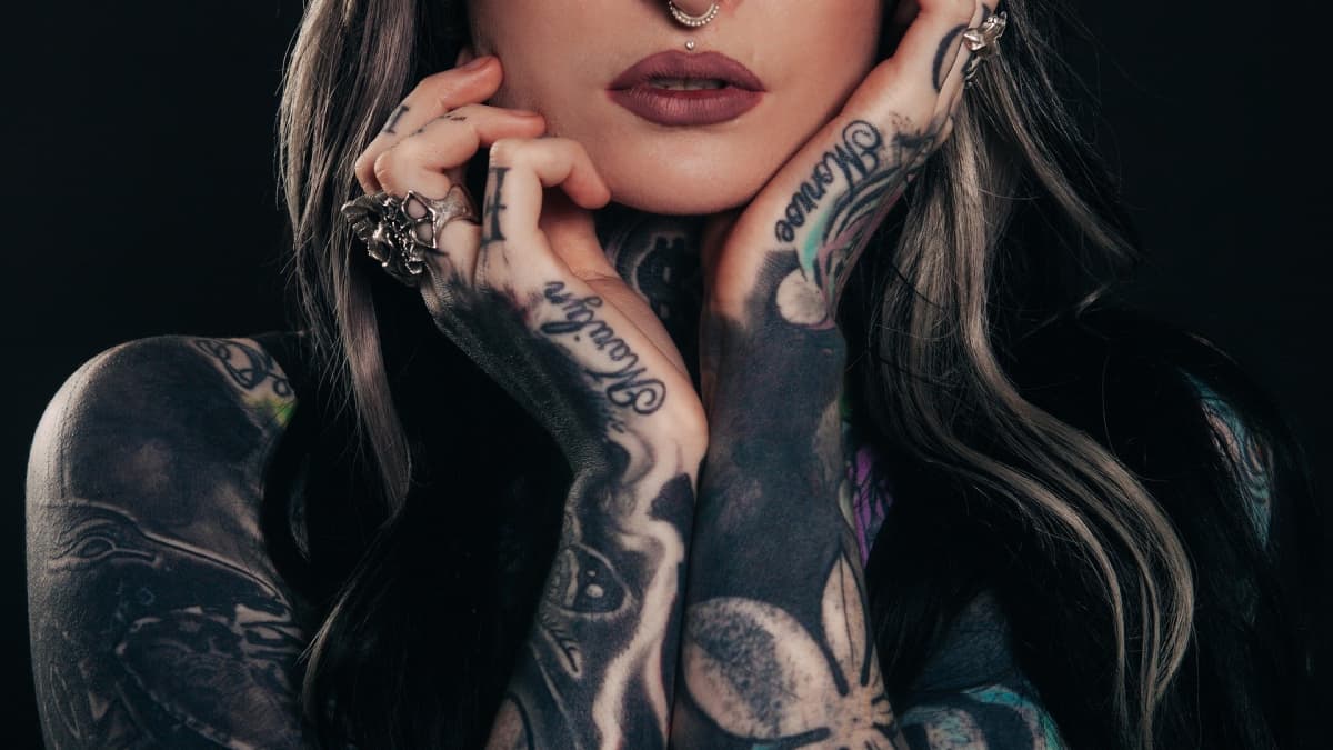 Twisted Colour Face Tattoo