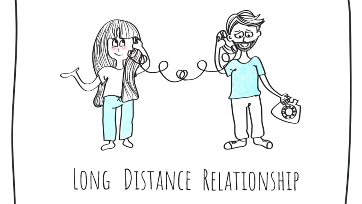 Lover - long distance relationship drawing Vector Image