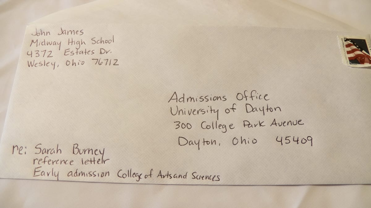 where to write address on envelope