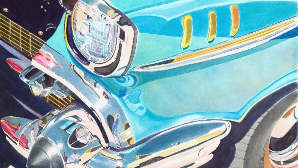 Painting Pictures Of Vintage Cars In Watercolor Feltmagnet Crafts