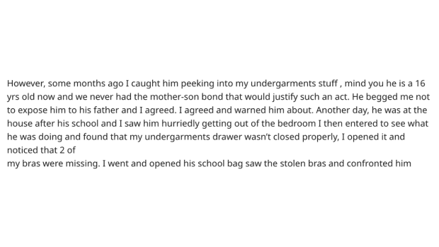I Caught My 16-Year-Old Stepson Going Through My Underwear Drawer — AGAIN'  - WeHaveKids News