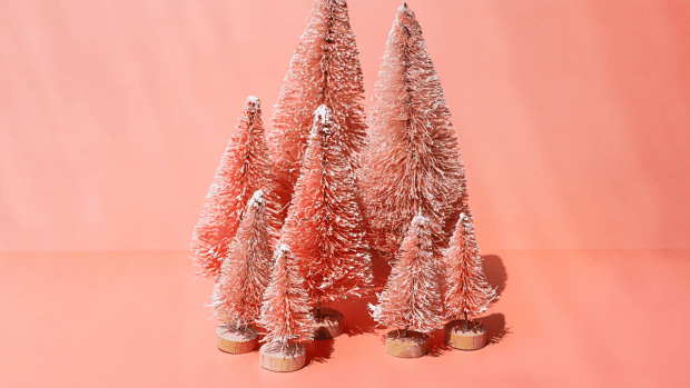 Woman S Turns Dollar Tree Finds Into Adorable Winter Display   Bottle Brush Tree 