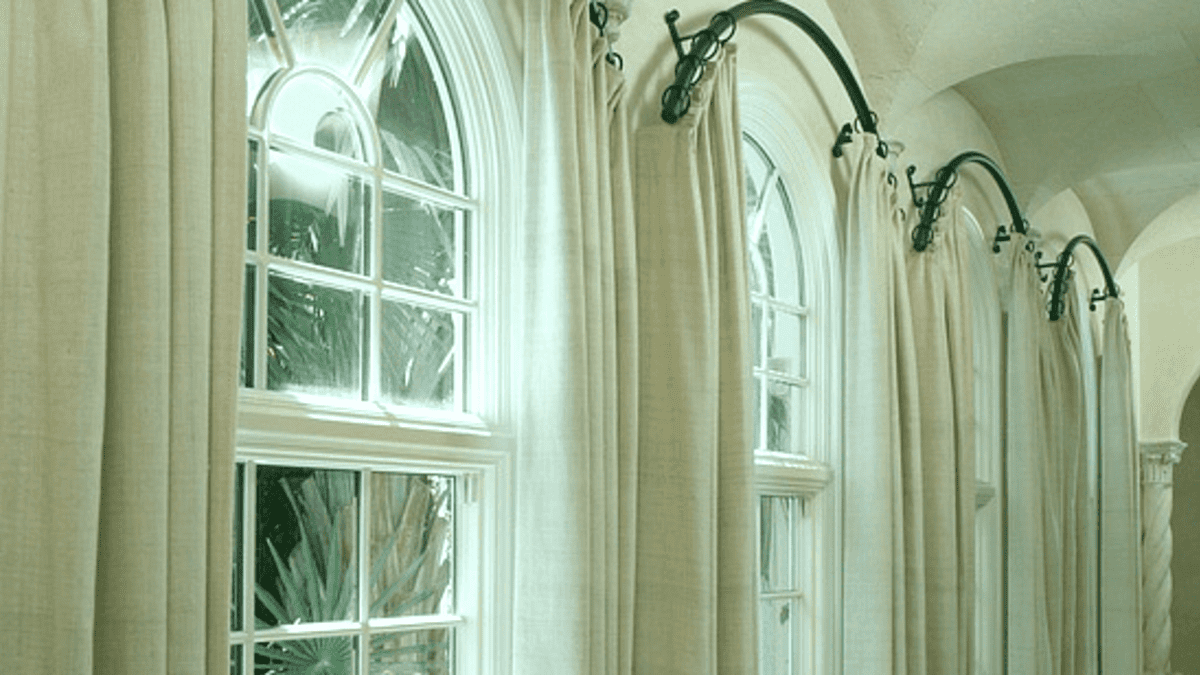 The Best Curtains For Arched Windows, Curved Curtain Rod For Round Window