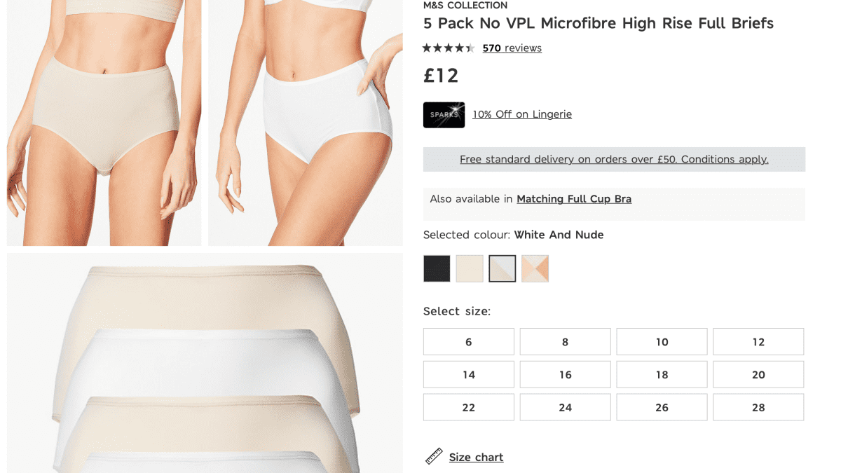 LADIES M&S THONG KNICKERS 5 PAIR SIZE 18 WHITE New in Pack FREE POST