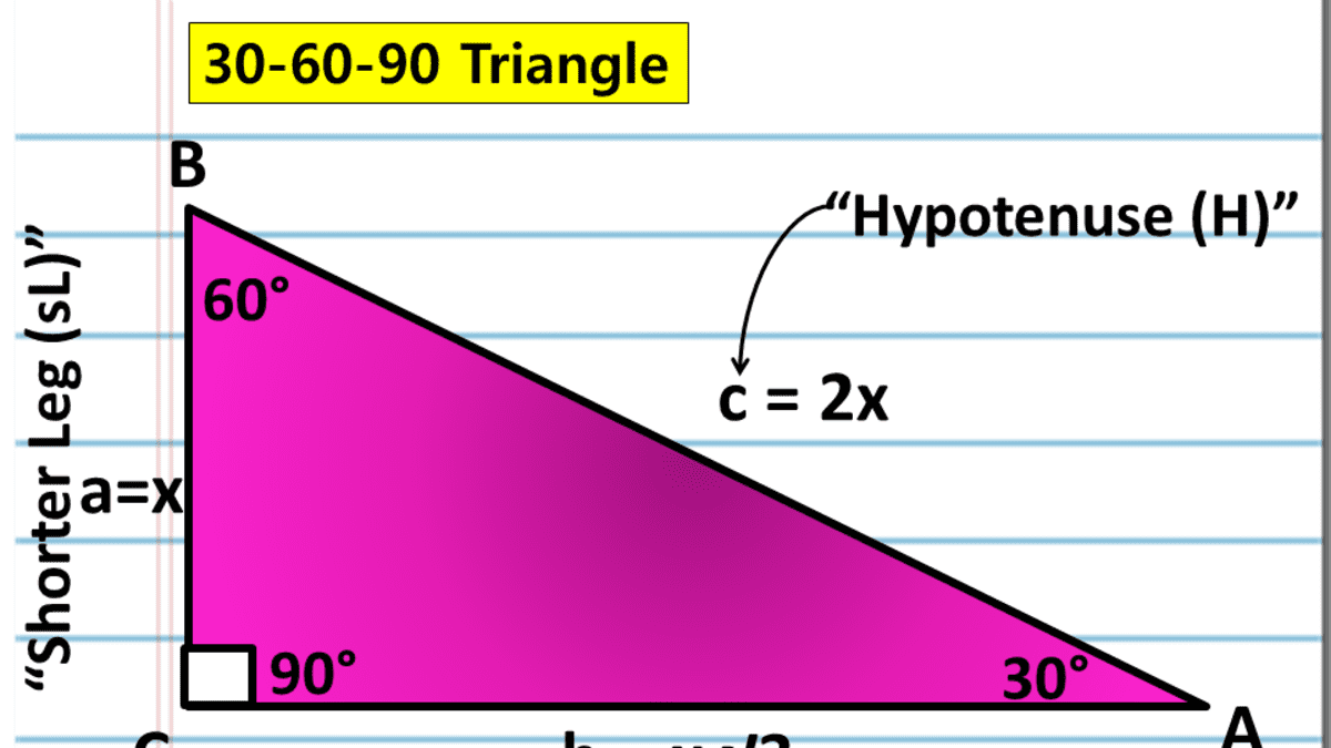 A Full Guide To The 30 60 90 Triangle With Formulas And Examples Owlcation