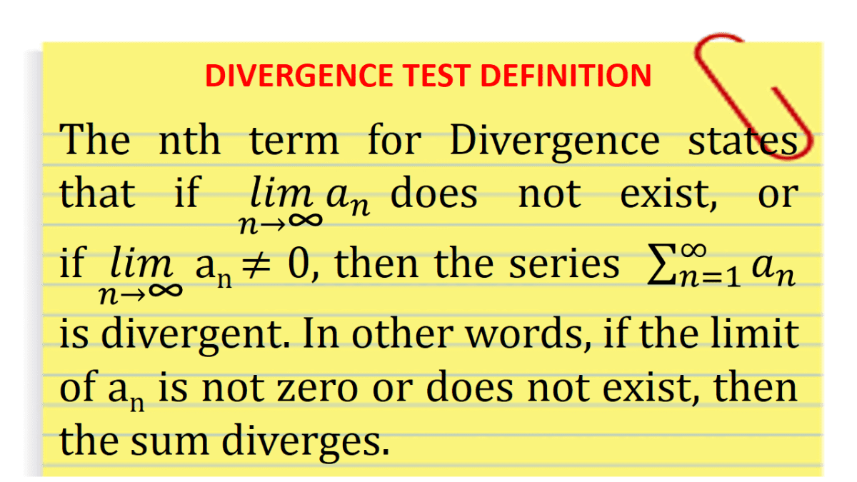 Divergence Test Determining If A Series Converges Or Diverges Owlcation