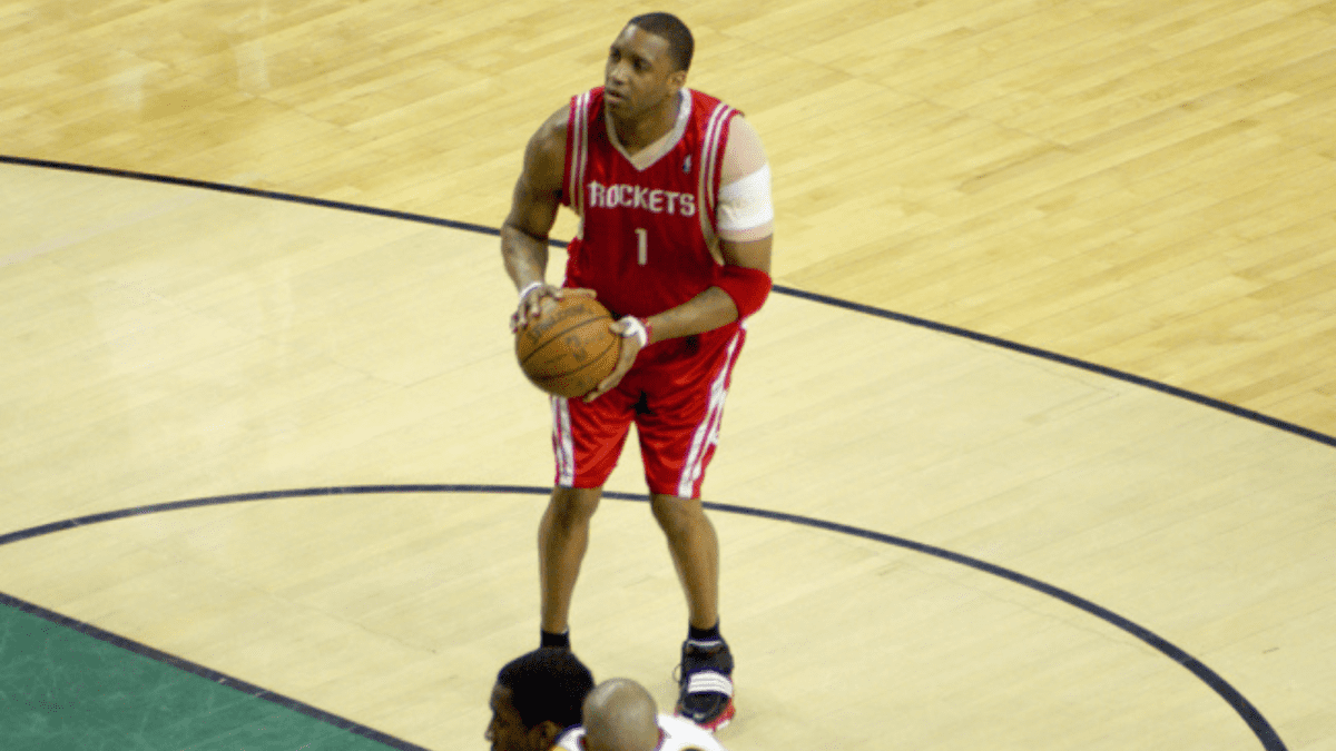 No. 9 Tracy McGrady Dunks Poses Over Shawn Bradley