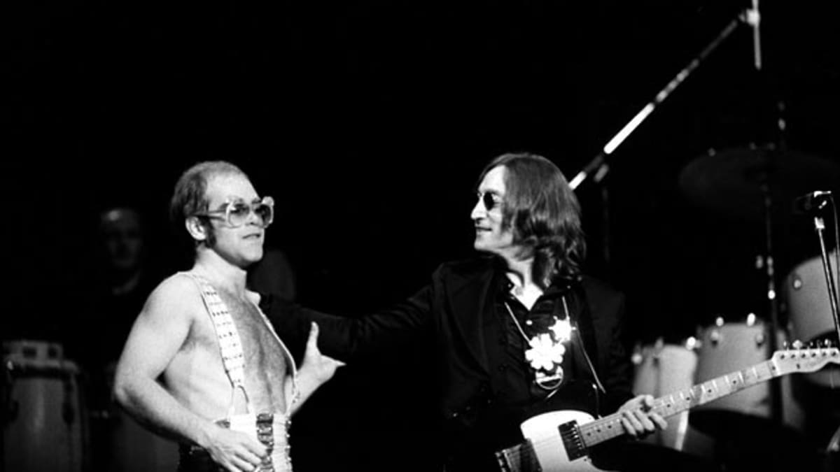 Elton John and John Lennon at Madison Square Garden, 28 November 