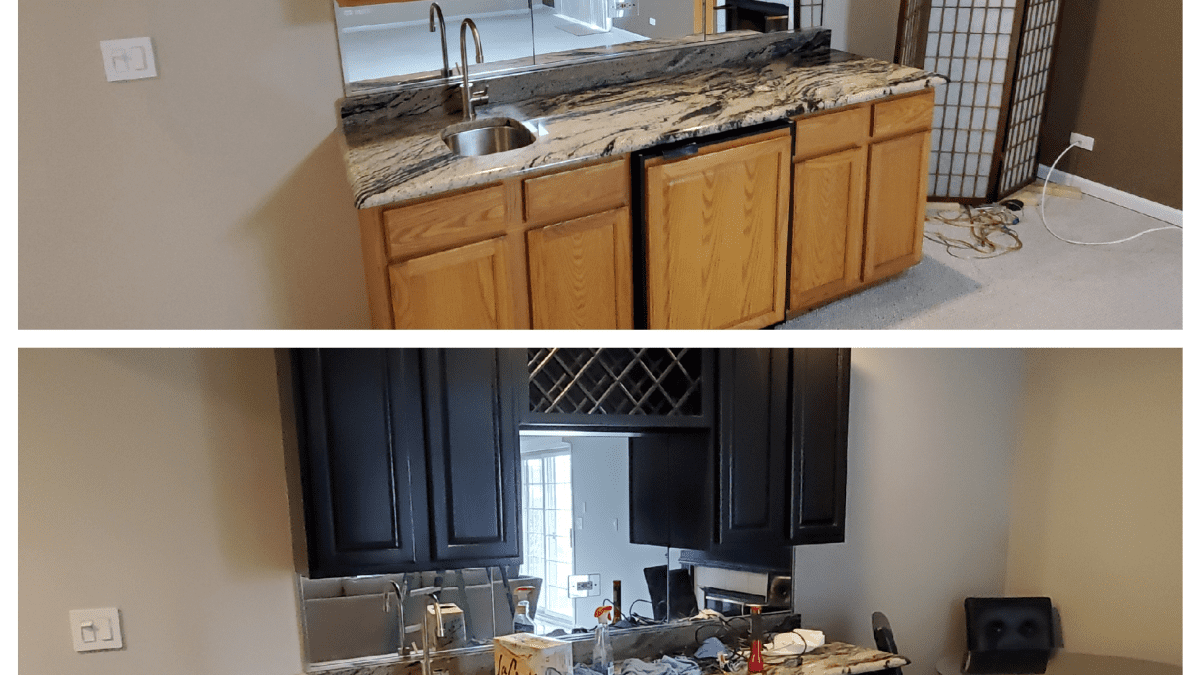 Cleaning black deals kitchen cabinets