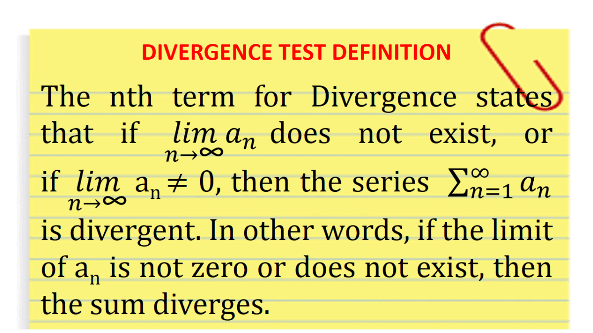 Divergence Test: Determining if a Series Converges or Diverges