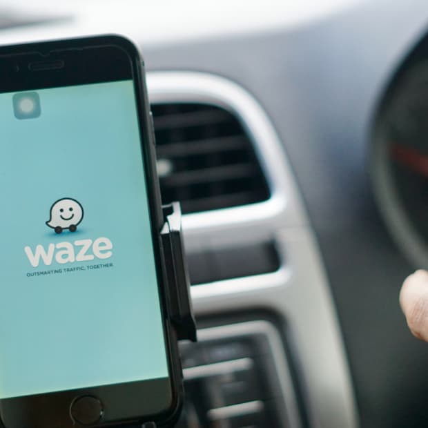 Waze app screen on a smartphone