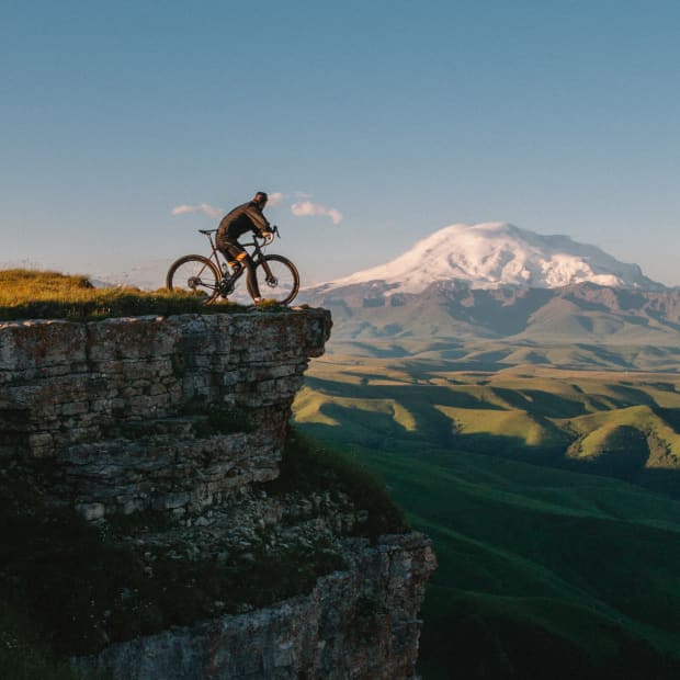 Bike with mountain view