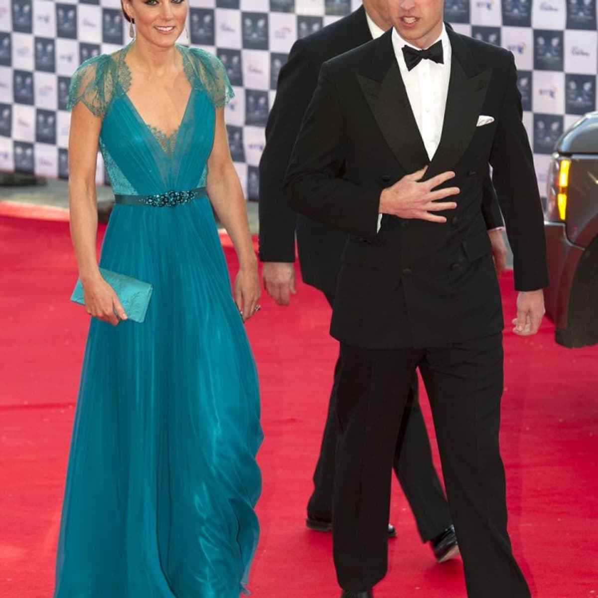 Kate Middleton's Teal Jenny Packham Dress and Jimmy Choo Shoes - Bellatory