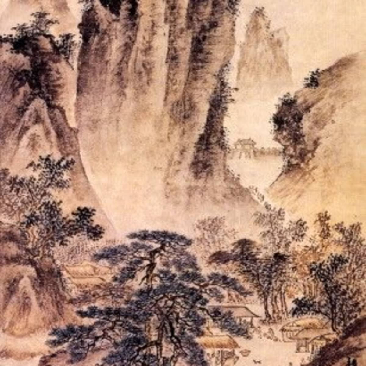 Chinese old scroll painting Sansui Mountain landscape by Wang Hui Qing dynasty 