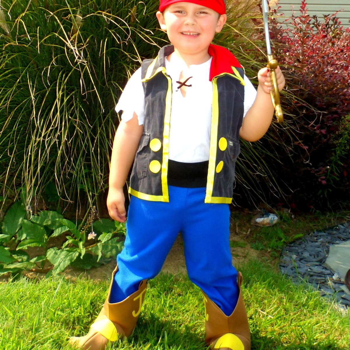 Captain Jake Classic Never Land Pirates Fancy Dress Up Halloween Child Costume 