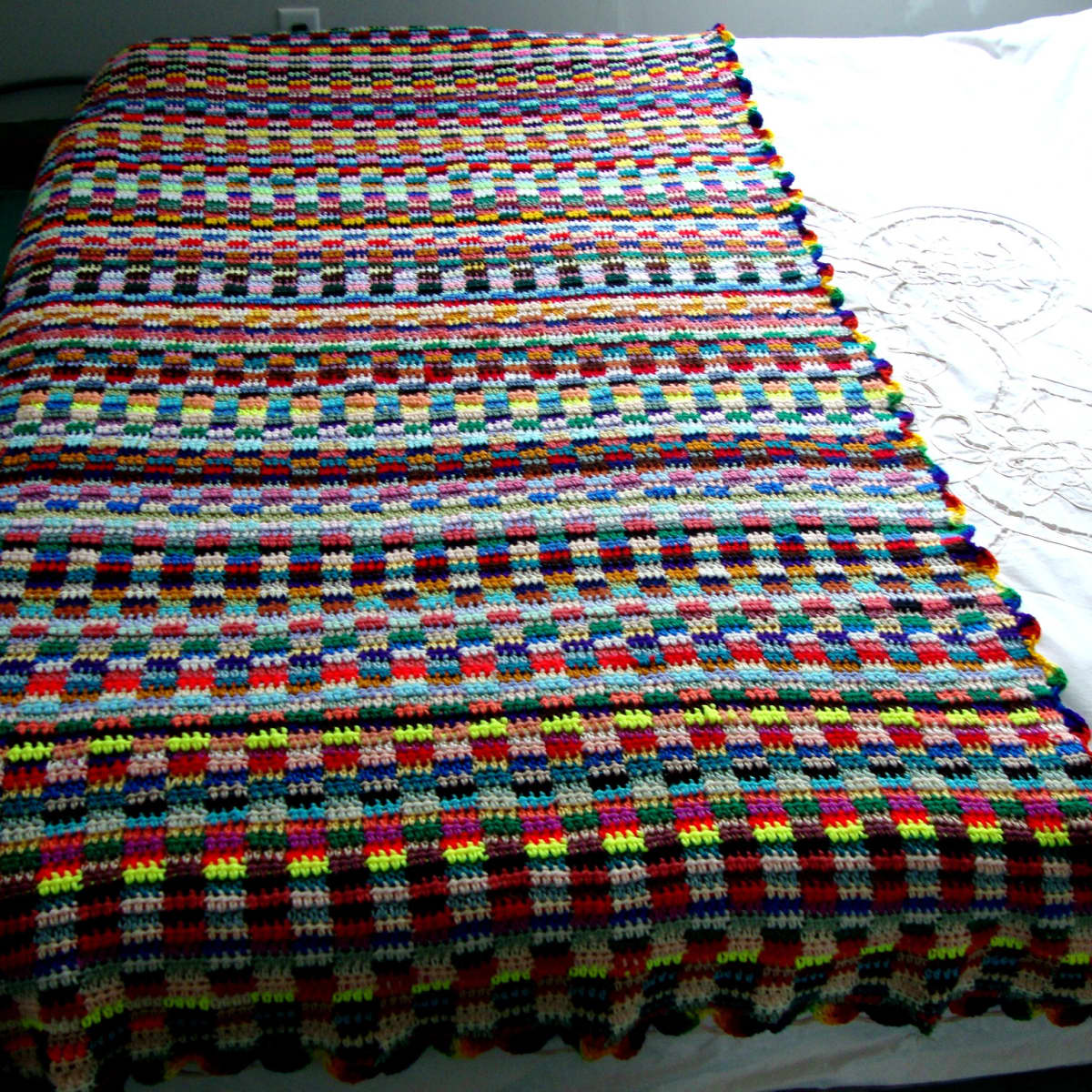 Scrap Yarn Crochet Blanket FREE Pattern - Not So Scrappy Scrap Yarn Blanket