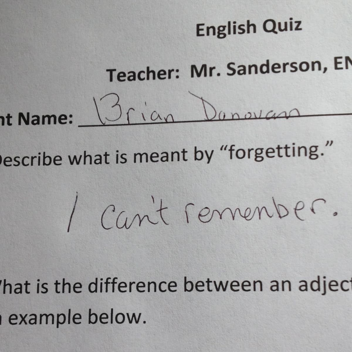 Funny Test Answers Given by Junior High Students - WeHaveKids