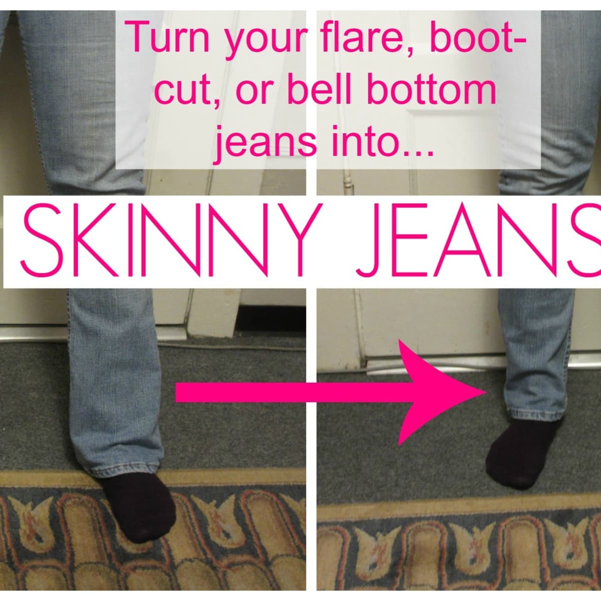 Turn Your Old Bell Bottoms, Bootcut, and Flare Jeans Into Skinny Jeans FeltMagnet