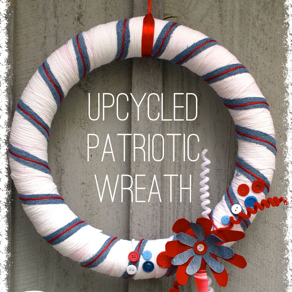 Patriotic Pom Pom Wreath 