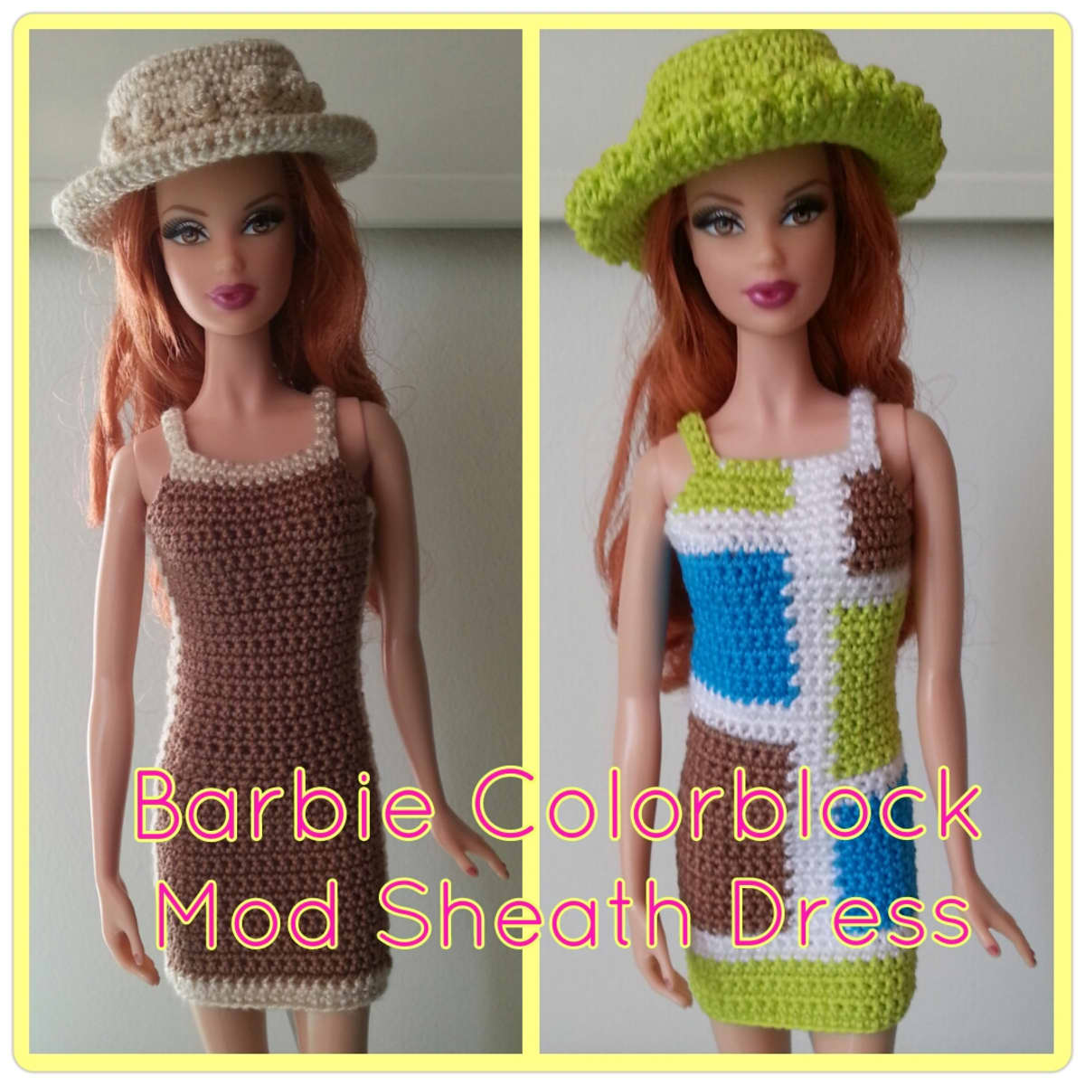 Barbie Colorblock Mod Sheath Dress (Free Crochet Pattern) - FeltMagnet