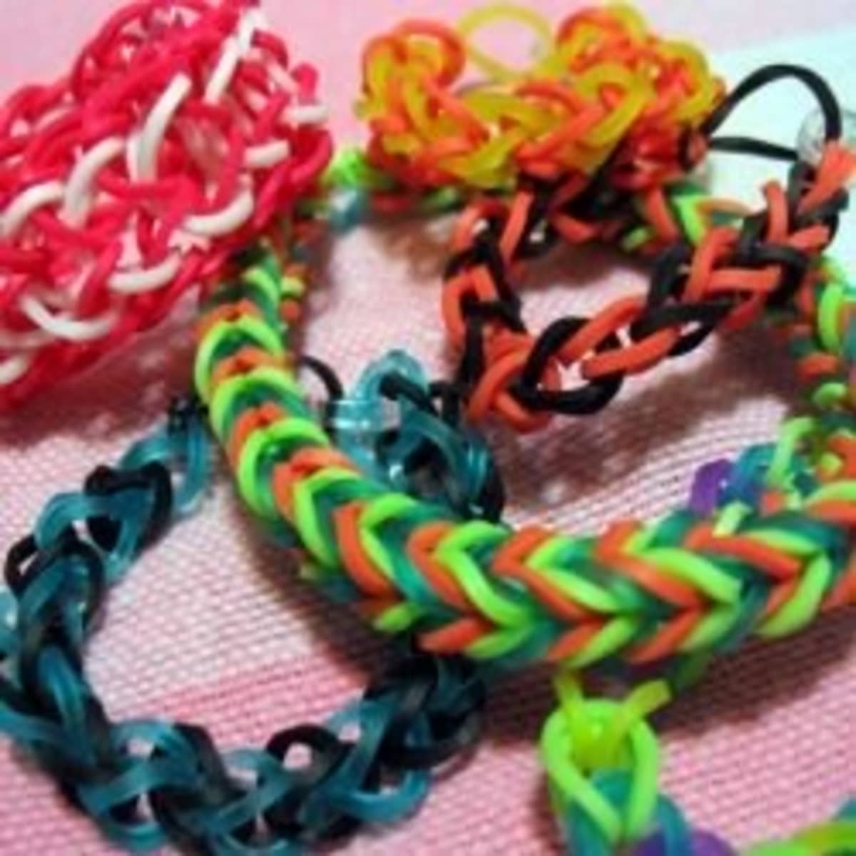 How to Make Loom Bands 5 Easy Rainbow Loom Bracelet Designs without a Loom   Rubber band Bracelets  YouTube
