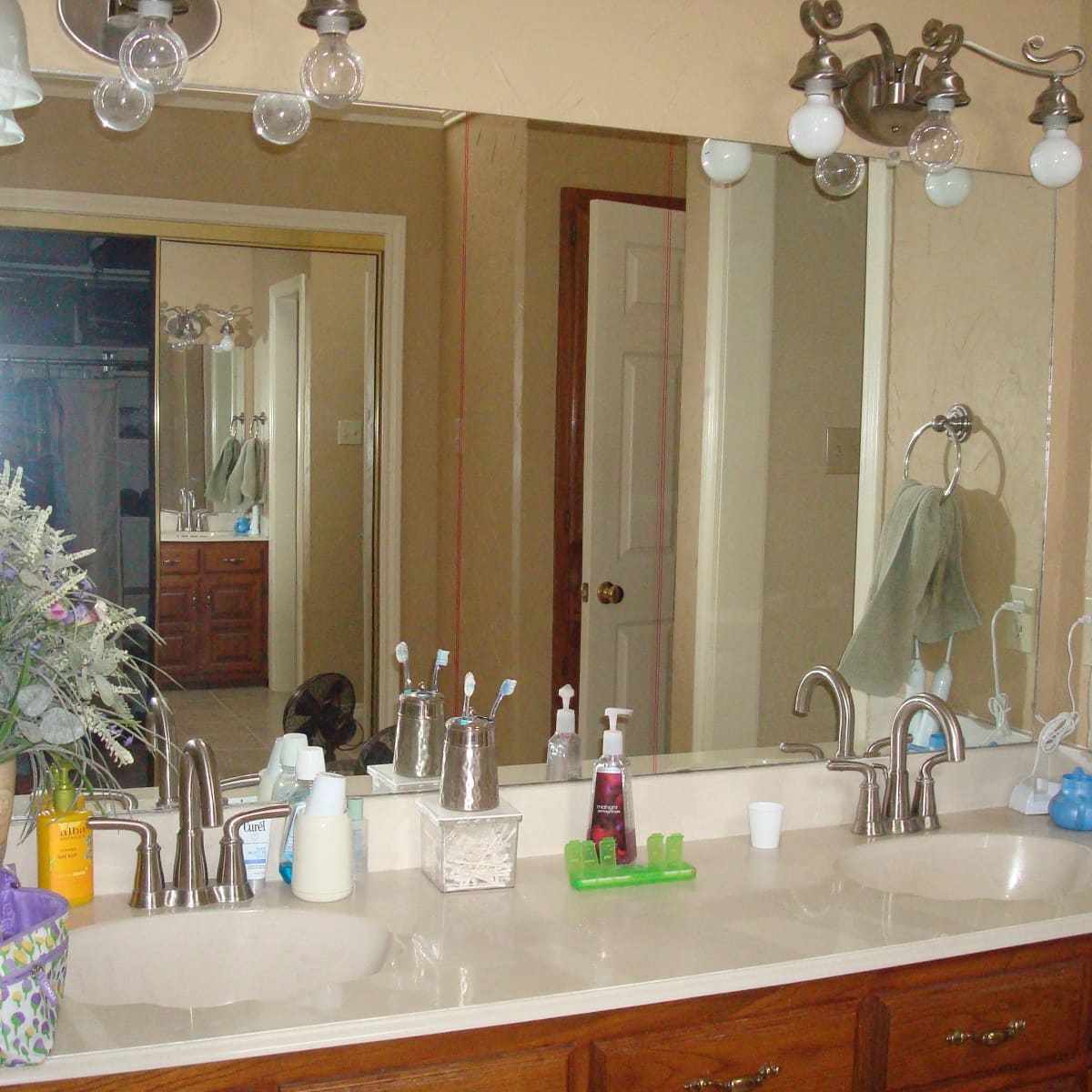 How We Remodeled Our Bathroom Vanity And Gave New Life To An Old Mirror Dengarden - How To Update An Old Bathroom Mirror