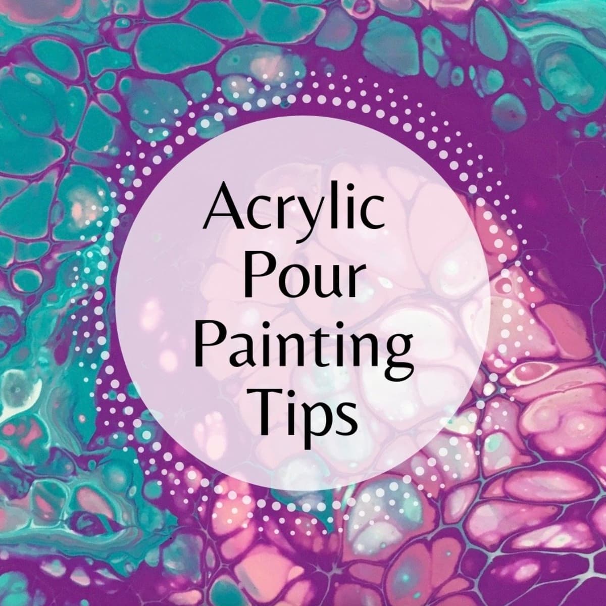 Original artwork circle canvas Pink & Purple Tree Ring Acrylic Pour painting