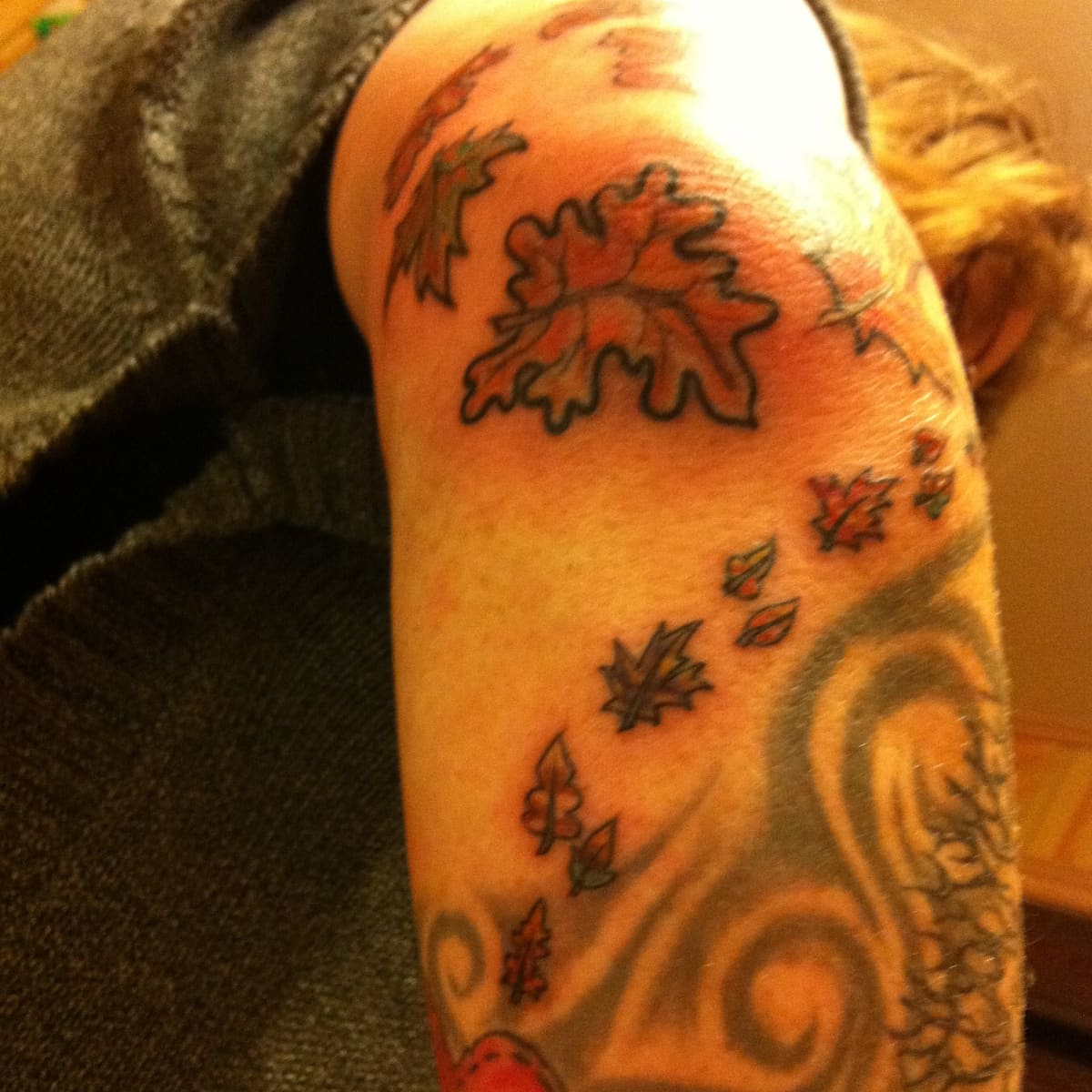 Line Art Sun Tattoo on Elbow