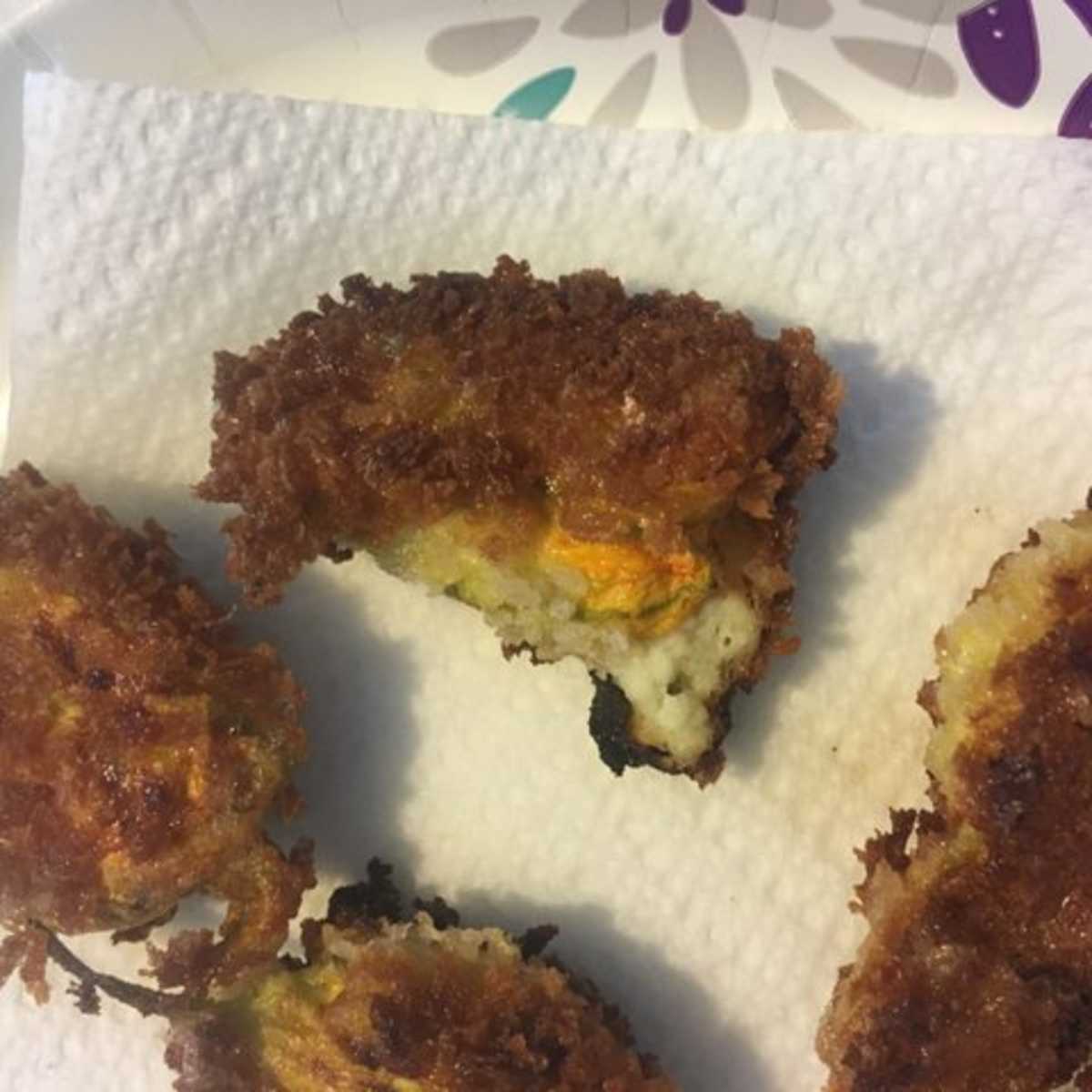 Panko Coated Pumpkin Blossoms Stuffed With Ricotta Recipe Delishably