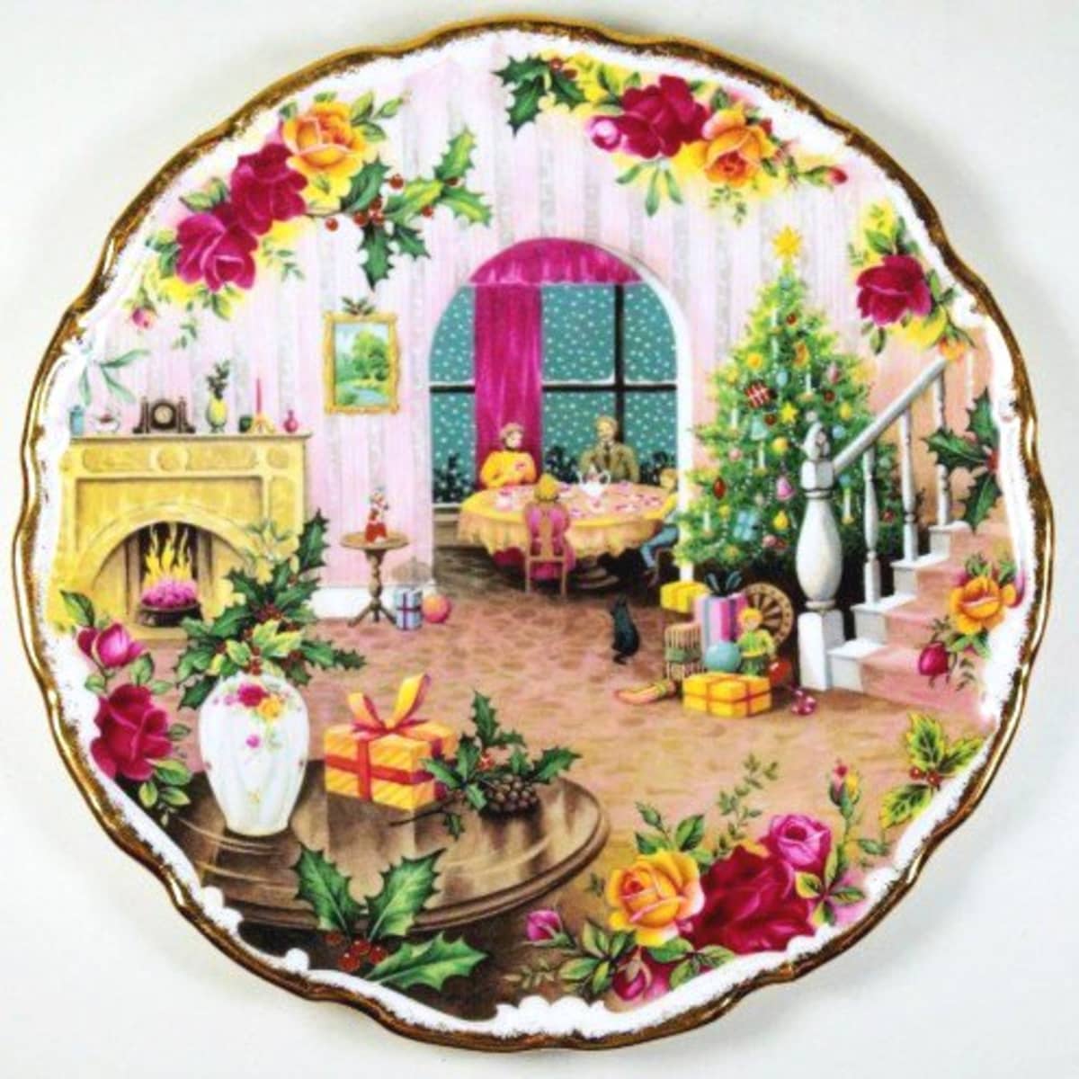 ROYAL ALBERT ENGLAND THE COACHING INN AT CHRISTMAS COLLECTORS PLATE FRED ERRILL 
