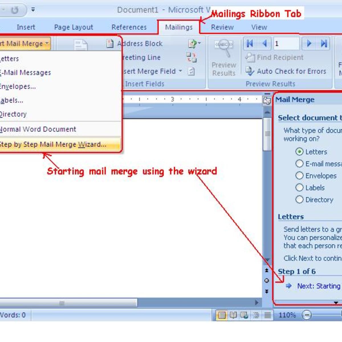 Ms word Mailing Tab In MS office 2023, All option Explain of Mailing Tab