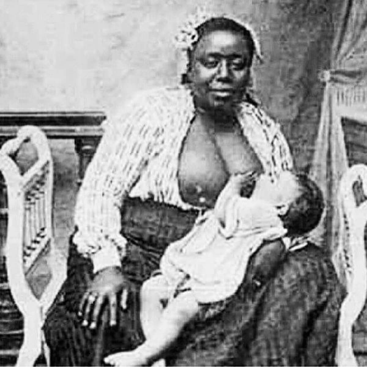 Slaves Breast Feed White Babies photo image